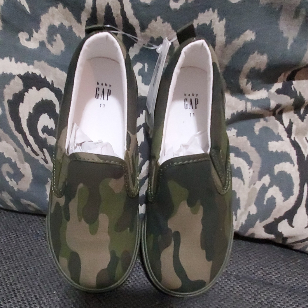 Camo slip on sneakers